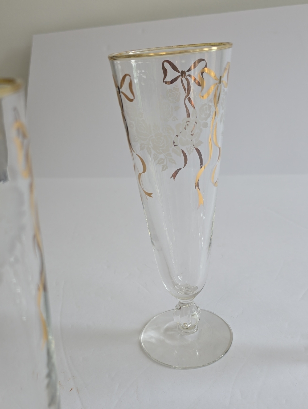Vintage Libbey Set Of 4 Rose Classic Pilsner Glasses Flutes - Picture 4 of 14